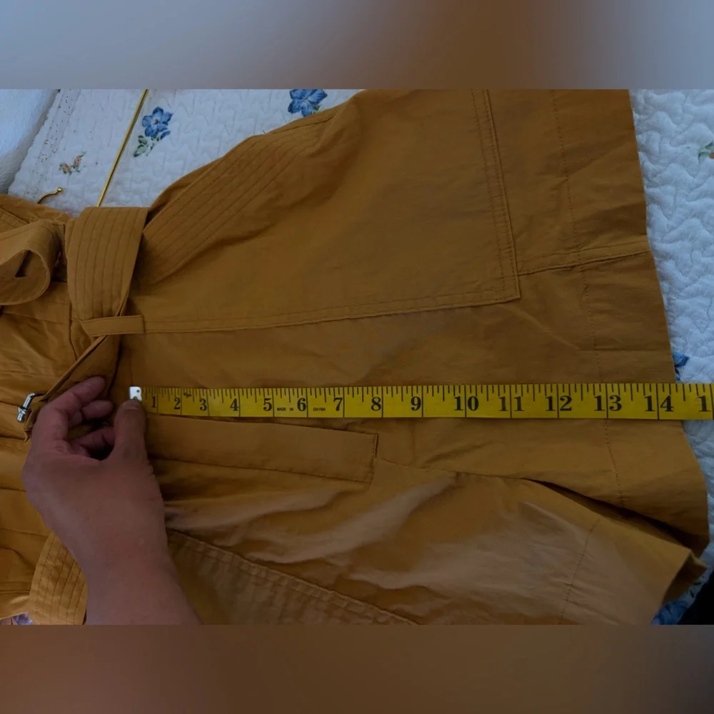 A.L.C. Gillian Sleeveless Belted Romper In Goldenrod Size S - Picture 10 of 14